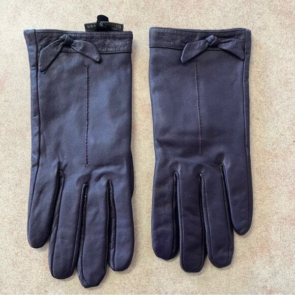 Denver Hayes Purple Leather Driving Winter Gloves - Picture 1 of 8